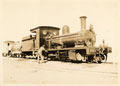 A railway engine on the desert railway, 1917 (c)