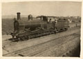 A railway engine on the desert railway, 1917 (c)