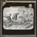 'Stampede of horses spoil a surprise attack', lantern slide, 1900 (c) 