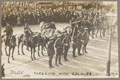 Duke of Lancaster's Own Yeomanry parading at Manchester Central station with their colours, 6 October 1914