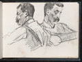 Sketches of a man with moustache, 1885