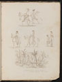 Four studies of soldiers on horseback