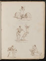 'English Peasant', 'a Genoese Peasant', study of figures in taverns inscribed 'Battista' and 'Bile', place and date 'June 20'