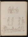 Three soldiers playing cards, two 'Neopolitan Prisoners' in conversation, three 'Garibaldians' at ease and smoking, a Genoese villa