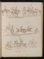 Three studies of soldiers on horseback inscribed 'Garibaldian Cavalry'