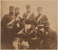 Two officers and four men with cantiniere, Crimea, 1855