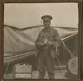 Sergeant Archie Favell stands outside a tent, 1916