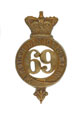 Other ranks' glengarry badge 69th (South Lincolnshire) Regiment of Foot, 1874 (c)
