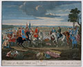 The Battle of Blenheim, 13 Aug 1704. 'The taking of Mareshall Tallard and pushing 4000 Horses into the Danube'