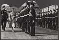 The Queen inspecting Royal Irish Fusiliers during her Coronation Tour to Northern Ireland, 1953
