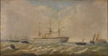 HM Troopship 'Crocodile', in the Spithead Channel, 1880