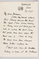 Manuscript letter written by Major John Francis Burn-Murdoch, Royal Dragoons, to his parents, 29 December 1895