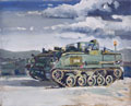 AFV in snow in the carpark of 215 Signal Squadron, 1996