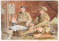 Captain Rice and 2nd Lt Lilley, 8th Bn The Buffs (East Kent Regiment,  playing cards at Poperinghe, near Ypres, 1917