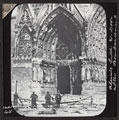 Reims Cathedral, the West Door after bombardment in 1914