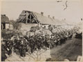 'The German offensive. Troops passing Tanks on a road in France', 1918