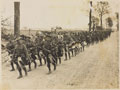 Soldiers being piped to the rear, 1916