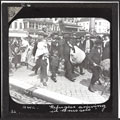 'Refugees arriving in Brussels', lantern slide, 1914