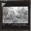 'Armoured car attacking uhlans', lantern slide, 1914 (c)
