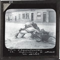 Belgian sharpshooters defending a street, 1914