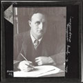 Sir Edward Grey writing despatches, 1914