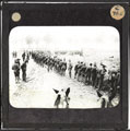 New Zealanders waiting to buy goods from a field canteen on the Amiens-Albert Road, September 1916