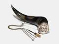 Silver mounted horn snuff mull, 1804