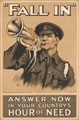 '"Fall In". Answer now in your country's hour of need', recruiting poster, 1914 (c)