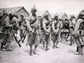 Indian infantry in marching order, China, 1900