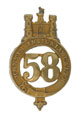 Glengarry badge, other ranks, 58th (Rutlandshire) Regiment of Foot, 1874-1881