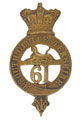 Glengarry badge, other ranks, 61st (South Gloucestershire) Regiment of Foot, 1874-1881