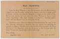 Leaflet explaining the War Gratuity, issued to bereaved families, dated September 1919