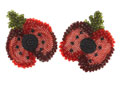Oya needlecraft poppy brooch, 2010