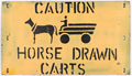 'Caution Horse Drawn Carts', traffic sign, Bosnia, 1996 (c)