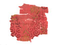 Fragment of silk, reputedly from a Sikh flag, 1st Afghan War, 1842