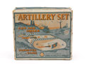 Artillery set box for toy tank, field gun and limber, 1931 (c)-1939 (c).