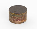 Tobacco box containing fragments of a billiard ball, Indian Mutiny, 1857 (c)