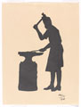 Blacksmith hammering at an anvil, Queen Victoria's Own Sappers and Miners, 1928