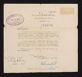 Letter from Queen Mary's Army Auxiliary Corps records accompanying preliminary issue of the British War Medal riband, 11 August 1919