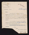 Letter regarding investiture of Ethel Cartledge, Women's Army Auxiliary Corps, at Buckingham Palace, February 1919