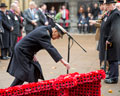 The Duke of Edinburgh lays a cross at Westminster Abbey, London, November 2015