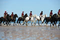 Household Cavalry exercising on Holkham Beach, Norfolk, 2015