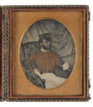 An officer in undress with shell jacket and peaked forage cap, 99th (Lanarkshire) Regiment of Foot, 1850 (c)
