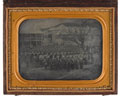 26th (The Cameronians) Regiment of Foot formed up in the King's Square (also called the Market Square) in St. George's Town, Bermuda, 1855 (c)