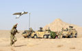 A member of 32nd Regiment Royal Artillery launches a Desert Hawk UAV, Operation DAAS ZEER ZAMIN, 2012
