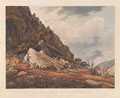 'The Tent of the Miners, making the covered way, with the Curieux Brig a prize', 1803