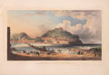 'San Sebastian from the Convent of St Francisco shewing the Pontoon Bridge and the commencement of the New Wooden Bridge across the River Uremea, May 1836'