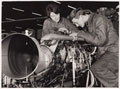 Maintenance on a Scout helicopter, Army Air Corps, 1960 (c)