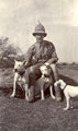 'G.E.H. Wilson' with 'Bill', 'Chops', and 'The Pup', 'April 1905', 34th Sikh Pioneers, Kangra Earthquake operation, India, 1905