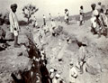 'Making a cutting in Lala Khul May 1905', 34th Sikh Pioneers, Kangra Earthquake operation, 1905